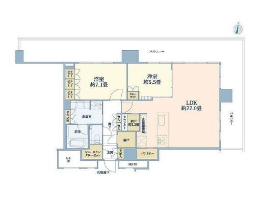 THE TOWER湘南辻堂　2208号室　間取り