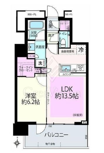 THE TOWER湘南辻堂　18F1号室　間取り