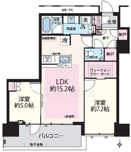 THE TOWER湘南辻堂　1904号室　間取り