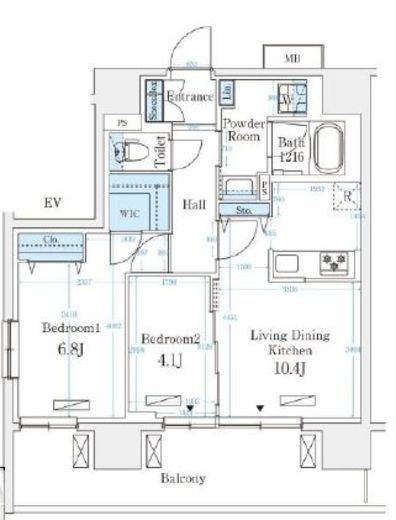 ハビテ本厚木　1105号室　間取り