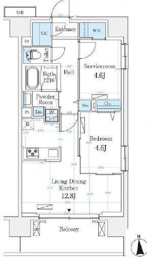 ハビテ本厚木　1001号室　間取り