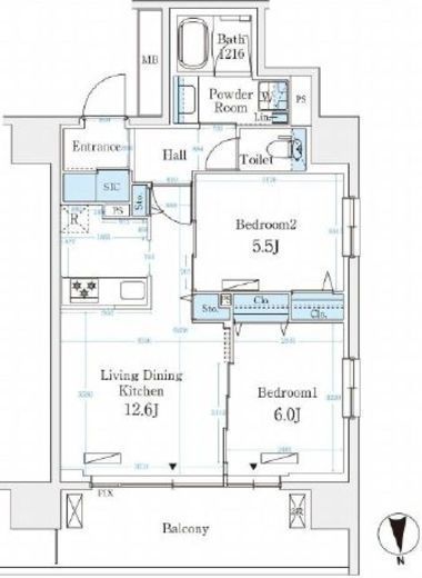 ハビテ本厚木　604号室　間取り
