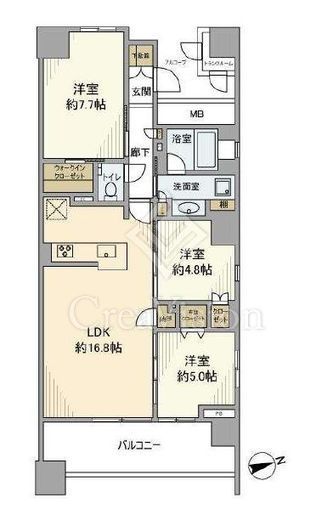 プラウドシティ日吉レジデンスⅢ　1816号室　間取り