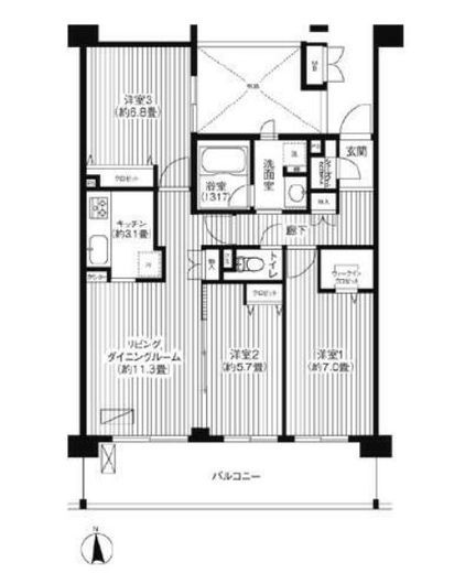 ピエス綱島　102号室　間取り