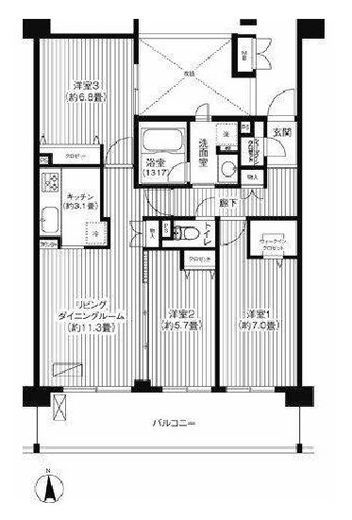 ピエス綱島　104号室　間取り