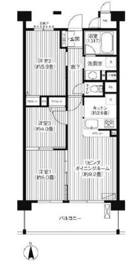 ピエス綱島　106号室　間取り