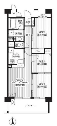ピエス綱島　214号室　間取り