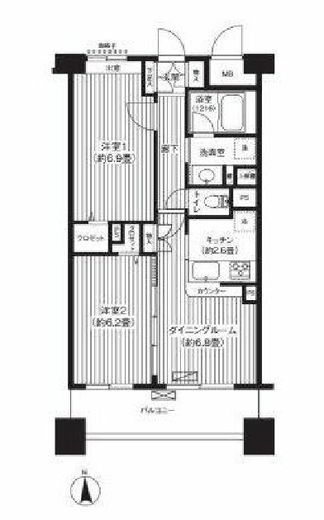 ピエス綱島　505号室　間取り