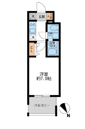 アーデン門前仲町　704号室　間取り