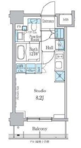 パークアクシス横浜反町公園　406号室　間取り