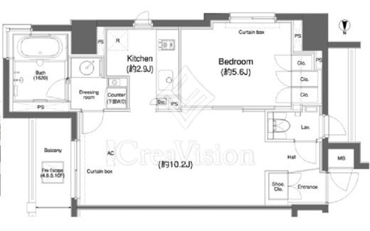 プラウドフラット横浜　1001号室　間取り