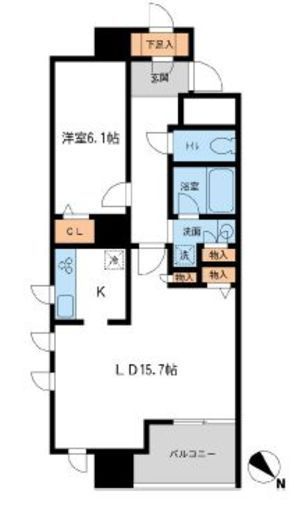 メトロタワー山下町　1005号室　間取り