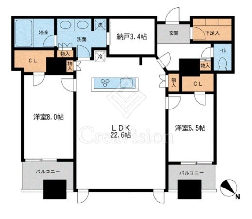メトロタワー山下町　1702号室　間取り