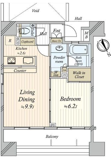 プレシエ横濱馬車道　407号室　間取り