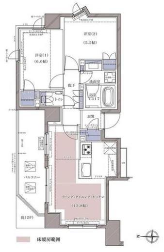 ディームス横濱青木町　601号室　間取り