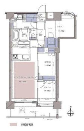 ディームス横濱青木町　803号室　間取り