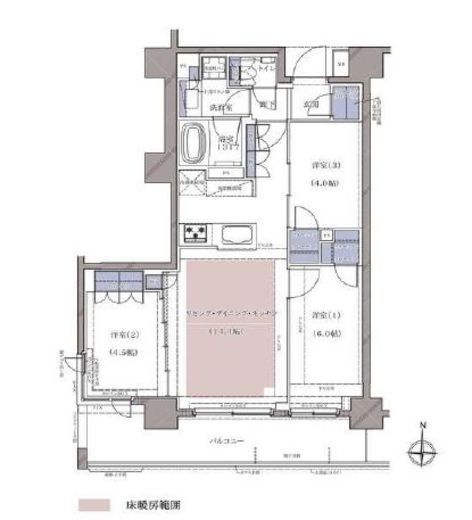 ディームス横濱青木町　805号室　間取り