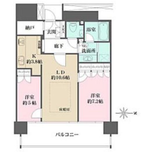 M.M.TOWERS the South (エムエムタワーズ・ザ・サウス)　1607号室　間取り