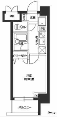 カスタリア住吉　801号室　間取り
