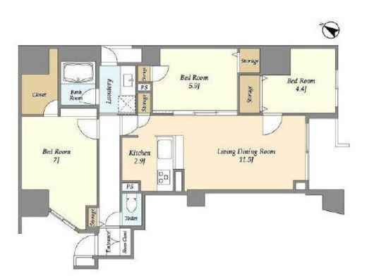 アマックス横浜　611号室　間取り