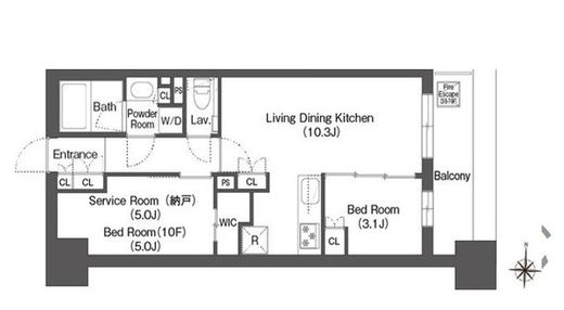 エスタート横濱高島町　1002号室　間取り