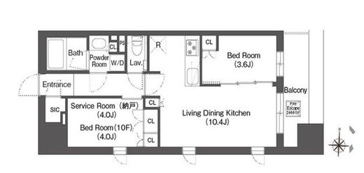 エスタート横濱高島町　604号室　間取り