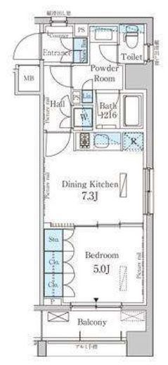 パークアクシス横浜山下町　401号室　間取り