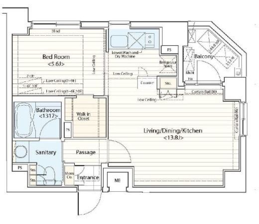ドゥーエ横濱桜木町　503号室　間取り