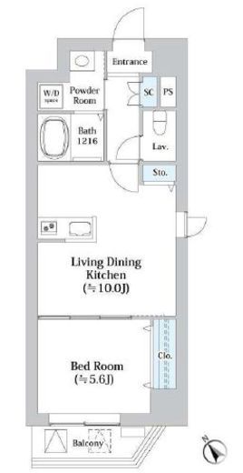 N-flats横浜関内Ⅱ (エヌフラッツ横浜関内Ⅱ)　303号室　間取り