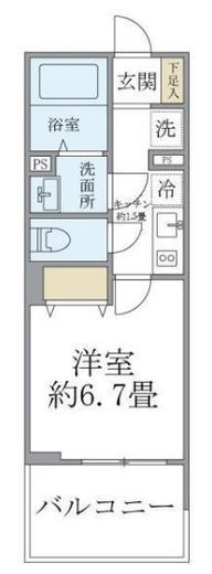 フェルモ横浜桜木町　206号室　間取り