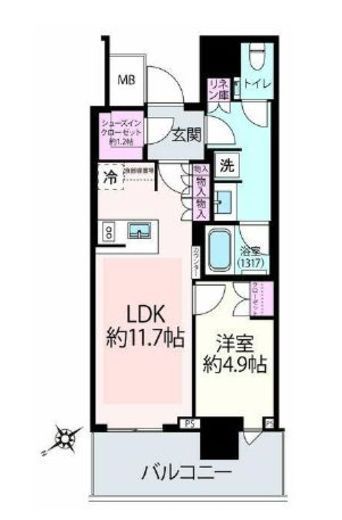 ザ・タワー横浜北仲　2022号室　間取り