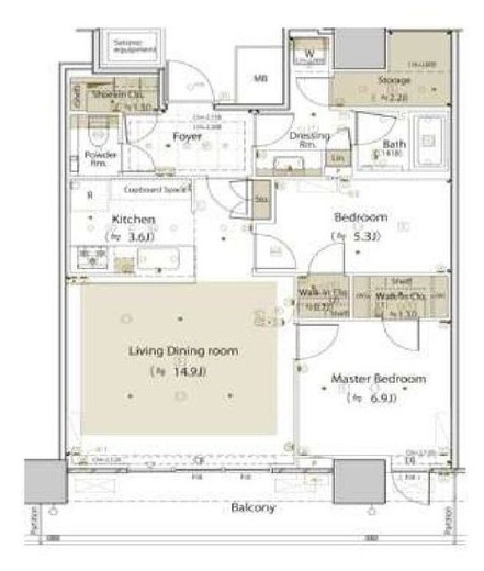 ザ・タワー横浜北仲　2824号室　間取り
