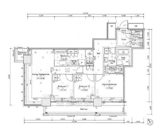 ザ・タワー横浜北仲　42F1号室　間取り
