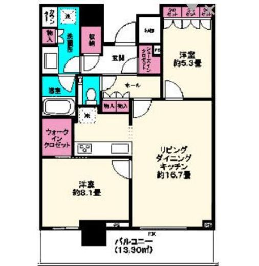 ザ・タワー横浜北仲　510号室　間取り