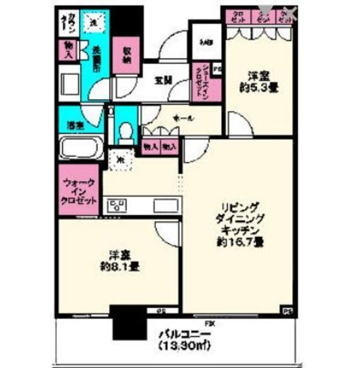 ザ・タワー横浜北仲　2610号室　間取り