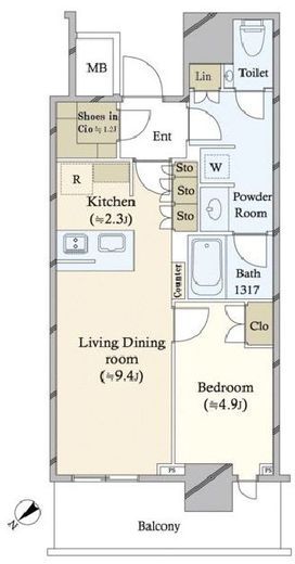 ザ・タワー横浜北仲　1222号室　間取り