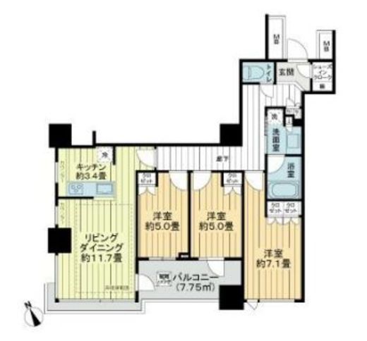 ザ・スカイクルーズタワー　901号室　間取り