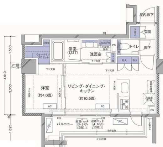 ラティエラ横濱大通り公園　308号室　間取り