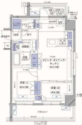 ラティエラ横濱大通り公園　607号室　間取り