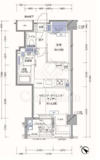 ラティエラ横濱大通り公園　802号室　間取り
