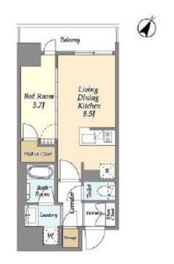 リビオメゾン横濱大通り公園　1105号室　間取り