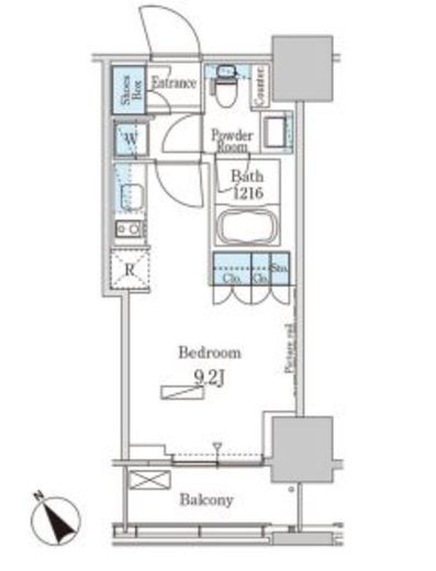パークアクシス横濱関内SQUARE　1209号室　間取り