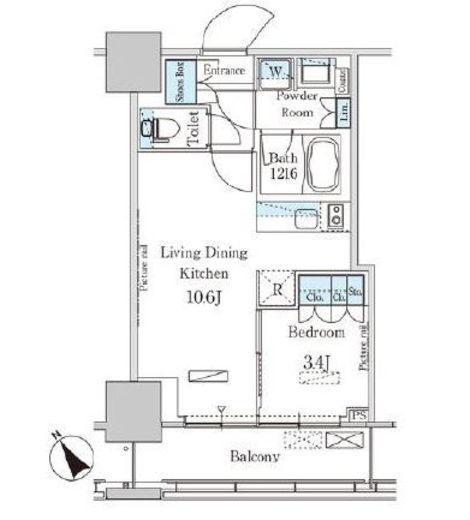 パークアクシス横濱関内SQUARE　510号室　間取り