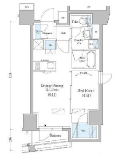 アーバネックス横濱馬車道　501号室　間取り