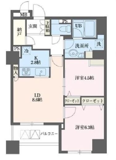 ドゥーエ横浜駅前　203号室　間取り