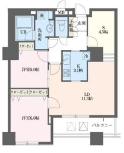 ドゥーエ横浜駅前　2104号室　間取り
