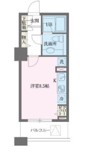 ドゥーエ横浜駅前　807号室　間取り