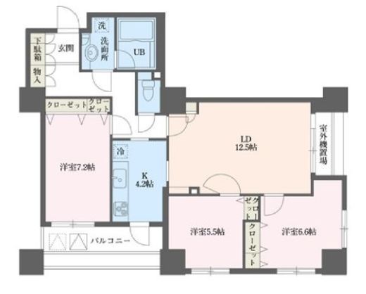 ドゥーエ横浜駅前　1409号室　間取り