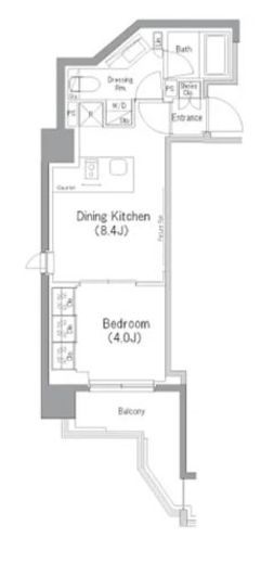ザ・パークハビオ横浜東神奈川　1007号室　間取り