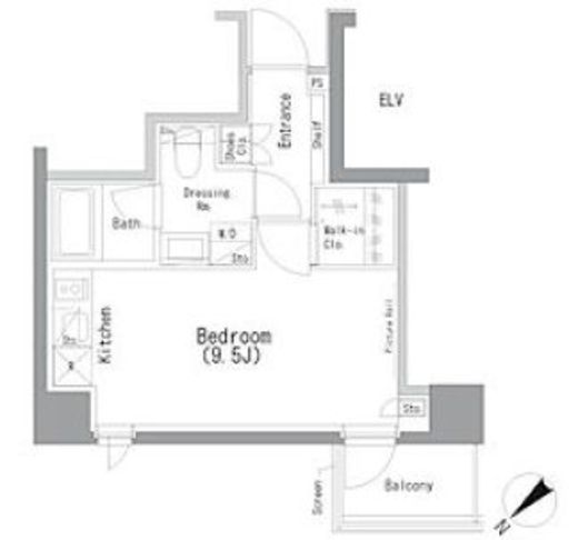 ザ・パークハビオ横浜東神奈川　902号室　間取り